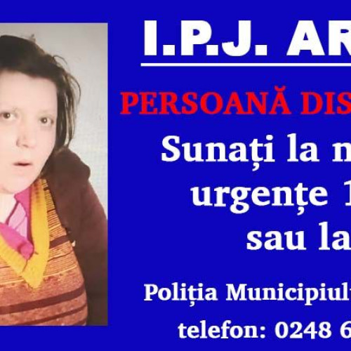 Femeie dispărută din Argeș găsită de polițiști la Pitești