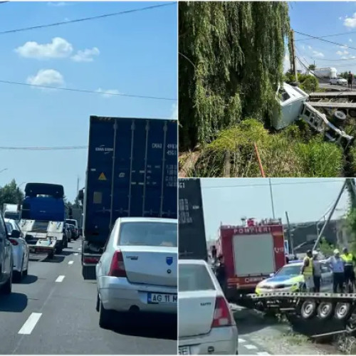 Trafic îngreunat în urma unui accident la Mărăcineni