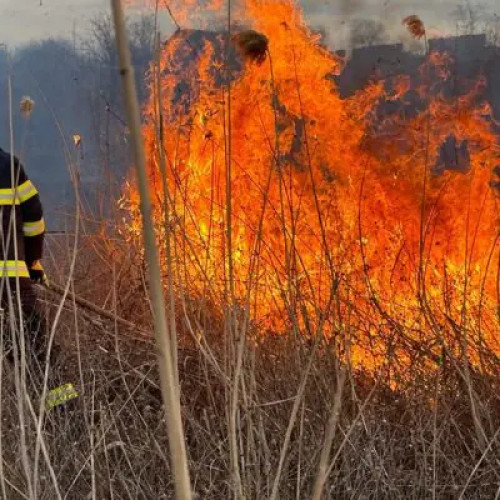 Incendiu puternic în cartierul Craiovei din Pitești