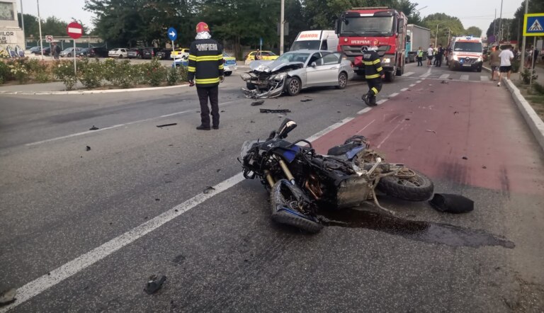 Motociclist grav rănit după un accident rutier în județul Alba