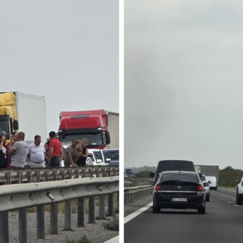 Trafic blocat pe Autostrada București - Pitești din cauza unui incendiu de vegetație