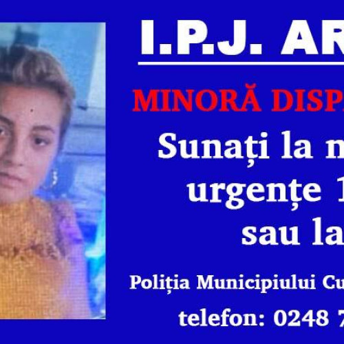 Alarmă în Argeș: Minora Luca Maria Sorina dispărută de acasă