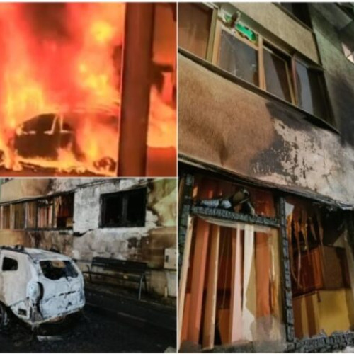 Atac mafiot în noaptea trecută: o mașină a fost incendiată, cauzând distrugeri în lanț