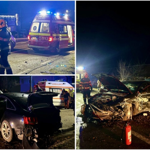 Accident grav în județul Argeș. Trei persoane rănite, victima blocată în mașină