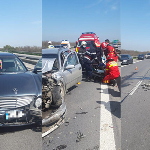 Accident cu două mașini pe A1 în zona Cireșu: Trafic blocat între Pitești și București