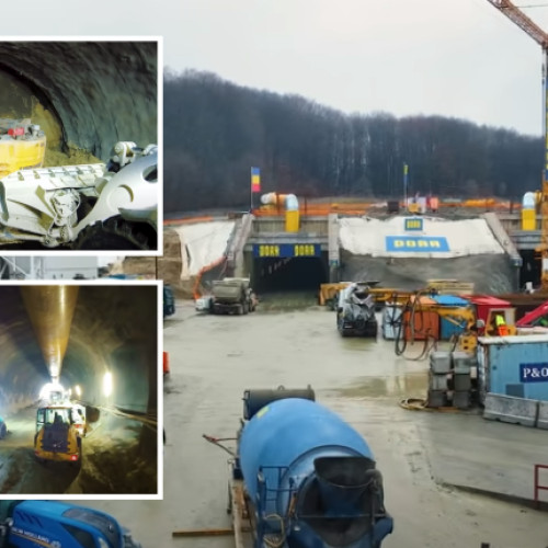 Noi imagini cu stadiul lucrărilor la tunelurile Alina și Daniela de pe autostrada A1, publicate astăzi!