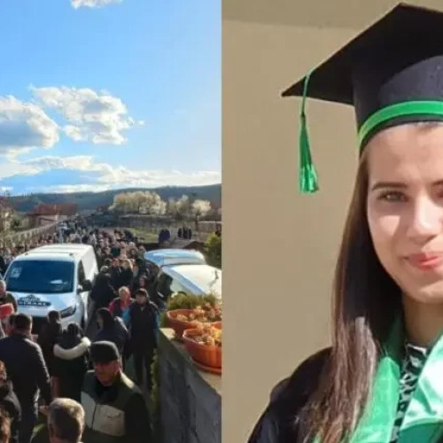 Tristețe și durere la înmormântarea studentei de Medicină ucisă de iubit, Andreea Morega, în satul Padeș, județul Gorj