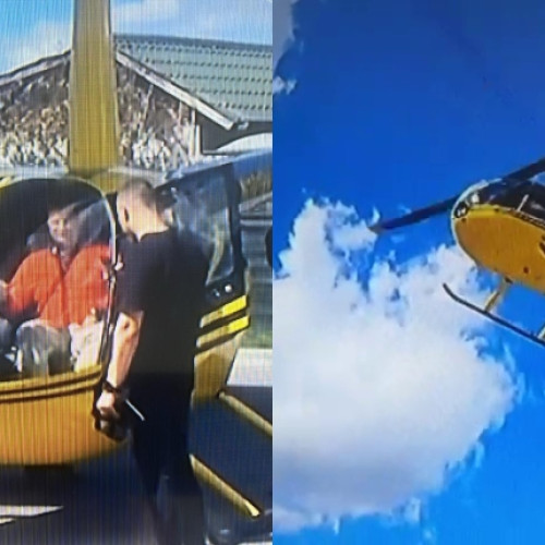 Atenție în Argeș! Elicopter aterizat în benzinărie, provocând panică.