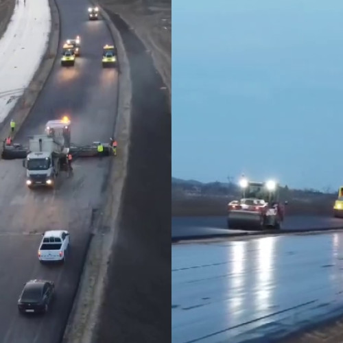 Lucrări în timp suplimentar pe autostrada Pitești - Curtea de Argeș, unde peste 1000 de muncitori lucrează în schimburi pentru finalizarea lotului 5!