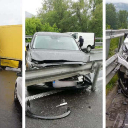 Explozia anvelopei a blocat A1: TIR derapat pe autostrada Râmnicu-Vâlcea - Deva