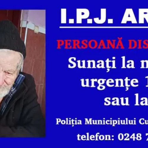 Bătrân de 97 de ani căutat de familie și poliție după ce a plecat voluntar de acasă