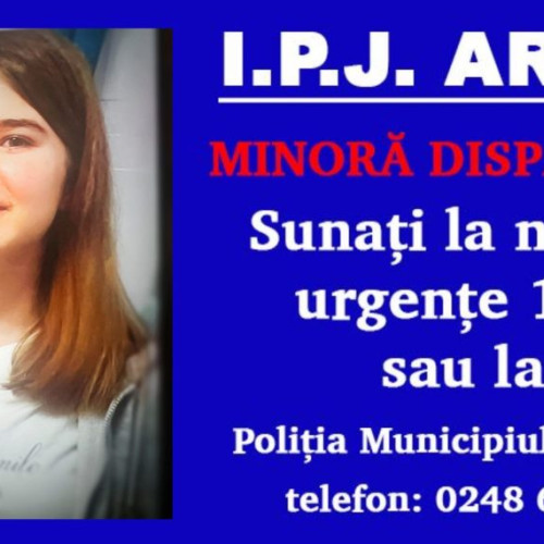 Minoră dispărută în Pitești: Autoritățile fac apel la populație